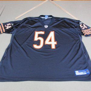 Chicago Bears Brian Urlacher Jersey Mens 6XL Blue Reebok NFL Football Shirt 54